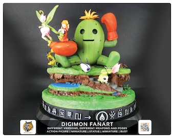 Fanart - Custom diorama based on Digimon, digimon fanart, Action figures, 3d miniatures