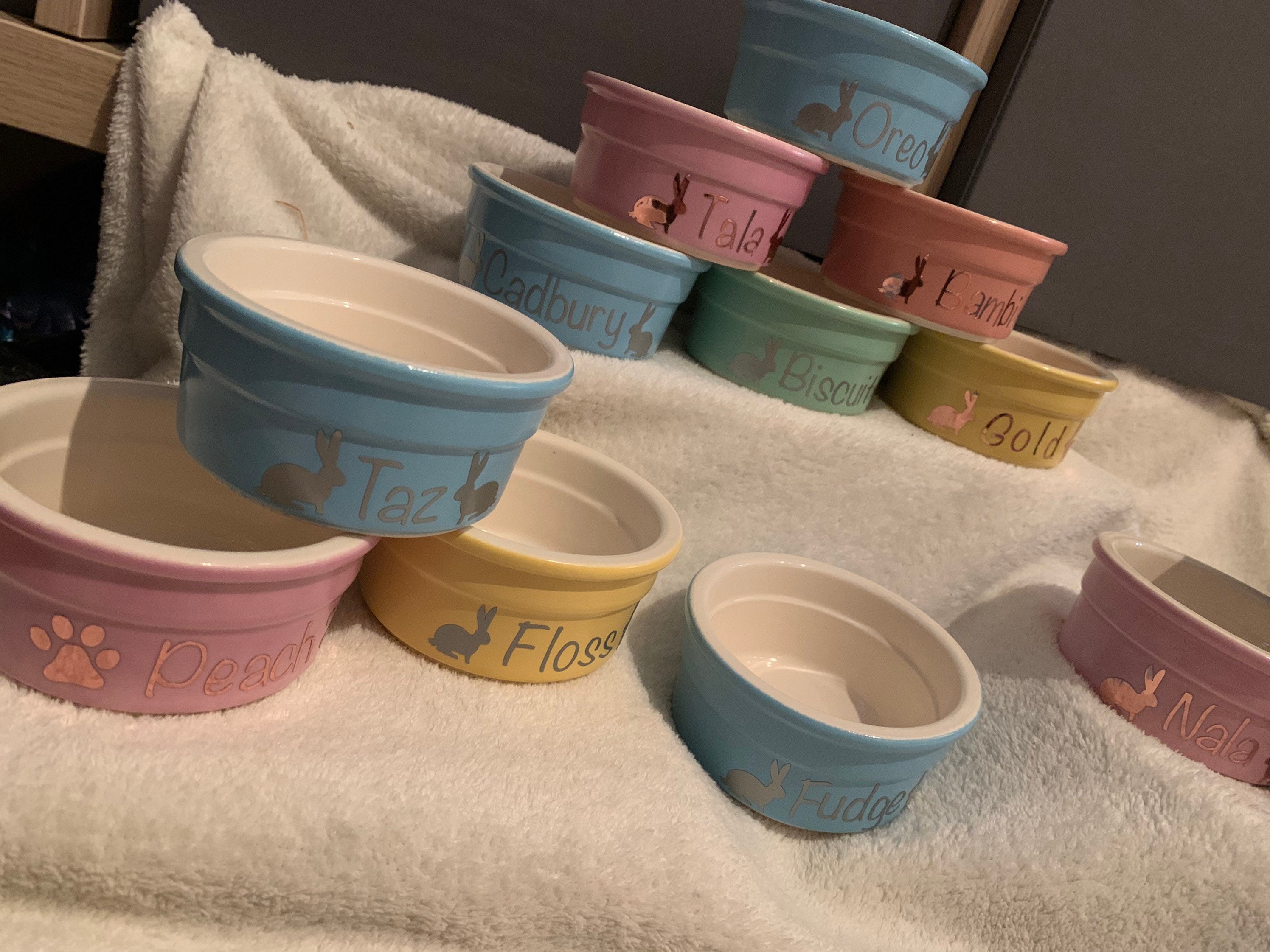Personalised rabbit bowls Etsy