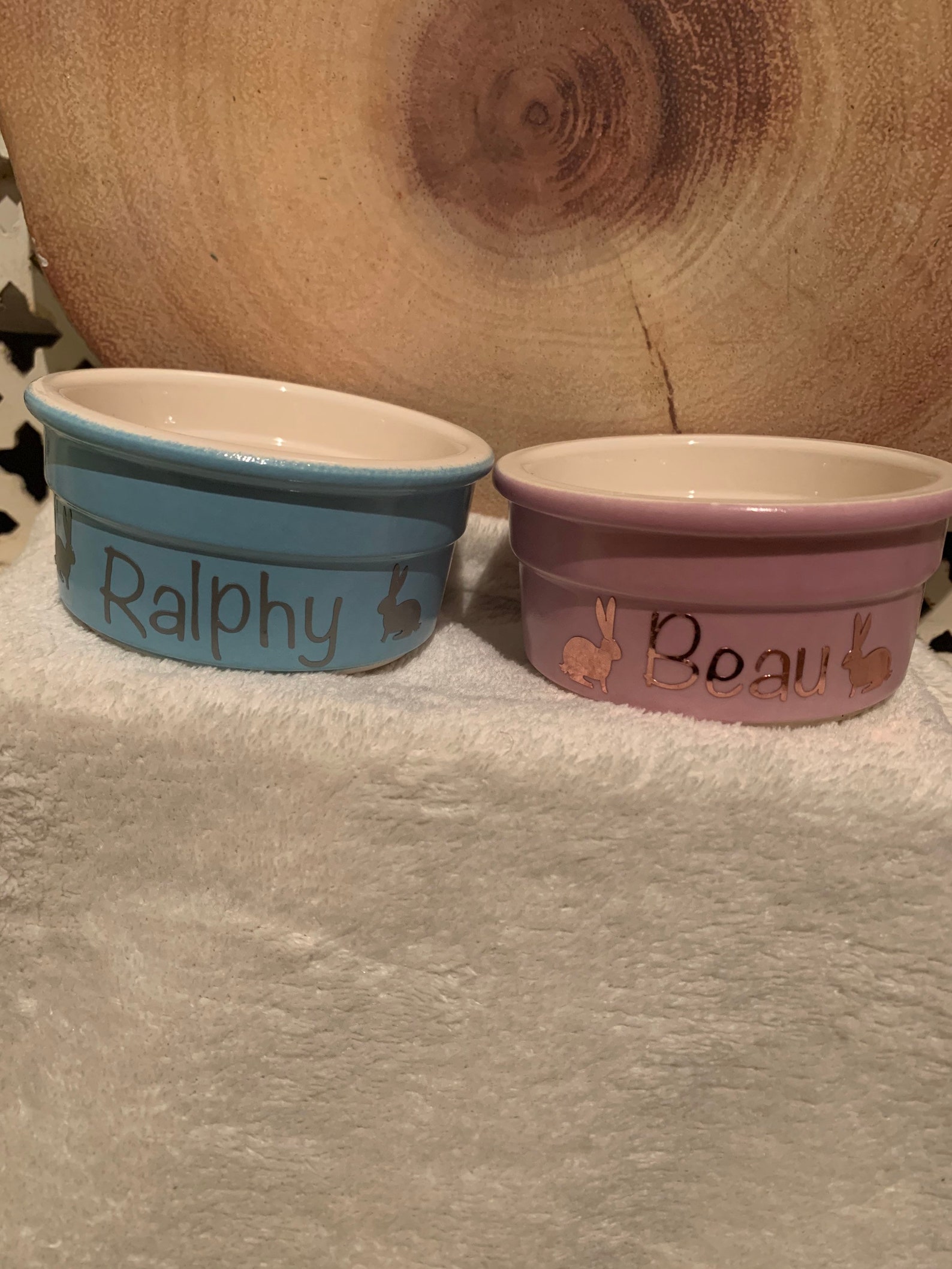 Personalised rabbit bowls Etsy