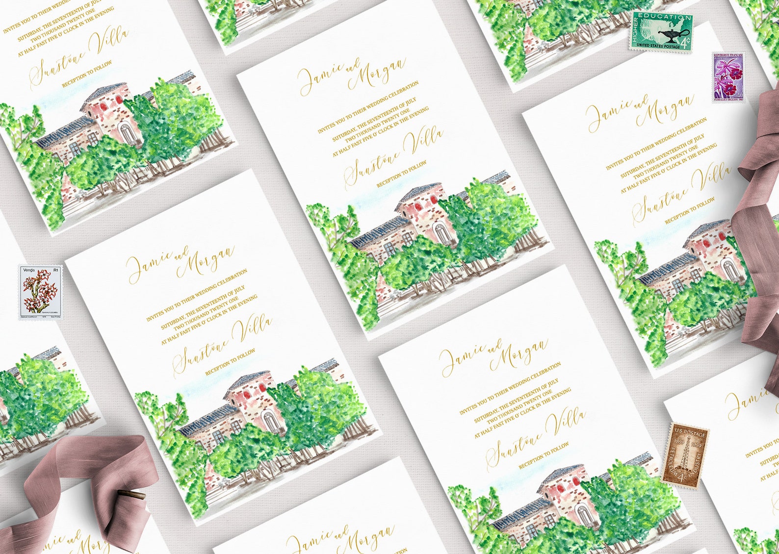 Wedding Invitation Venue Template Wedding Venue illustration | Etsy