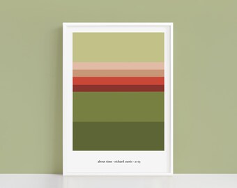 About Time minimalist colour palette print | A4 and A3 alternative movie poster | Polaroid Style