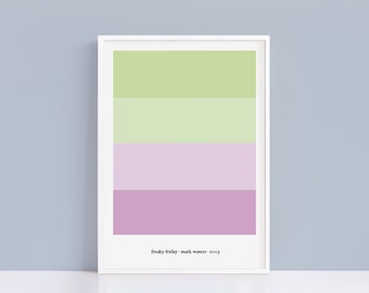 Freaky Friday minimalist colour palette print | A4 and A3 alternative movie poster | Polaroid Style