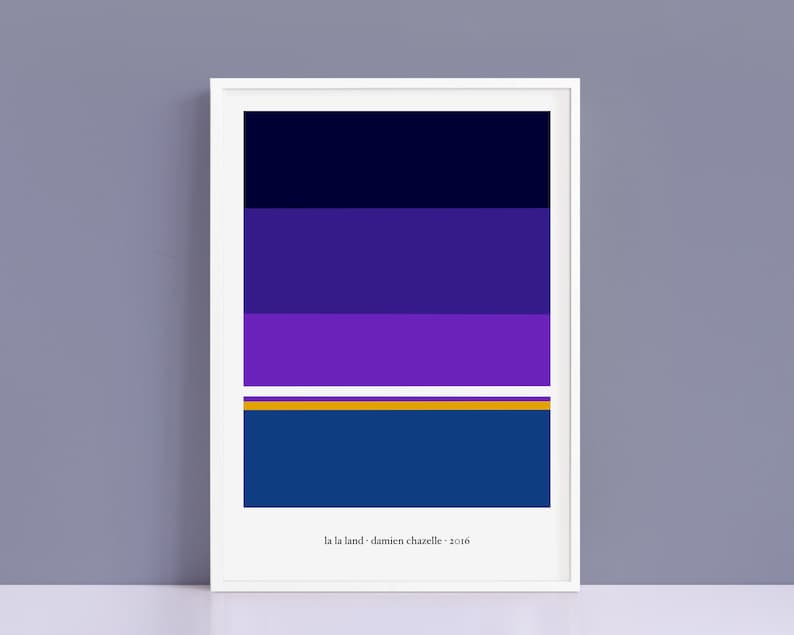 La La Land minimalist colour palette print A4 and A3 alternative movie poster Polaroid Style image 1