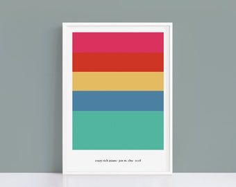 Crazy Rich Asians minimalist colour palette print | A4 and A3 alternative movie poster | Polaroid Style