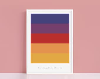 Licorice Pizza minimalist colour palette print | A4 and A3 alternative movie poster | Polaroid Style