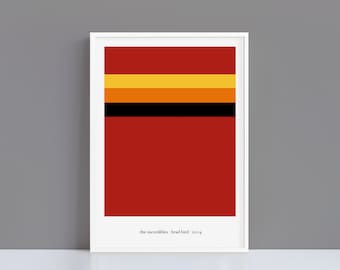 The Incredibles minimalist colour palette print | A4 and A3 alternative movie poster | Polaroid Style