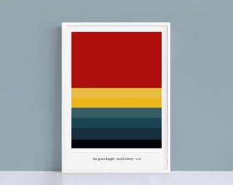 The Green Knight minimalist colour palette print | A4 and A3 alternative movie poster | Polaroid Style | Polaroid Style