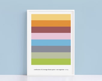 Confessions of a Teenage Drama Queen minimalist colour palette print | A4 and A3 alternative movie poster | Polaroid Style
