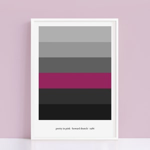 Impresión de paleta de colores minimalista Pretty in Pink / Póster de película alternativo A4 y A3 / Estilo Polaroid