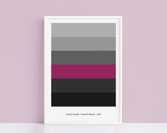 Pretty in Pink minimalist colour palette print | A4 and A3 alternative movie poster | Polaroid Style