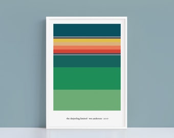 The Darjeeling Limited minimalist colour palette print | A4 and A3 alternative movie poster | Polaroid Style | Polaroid Style