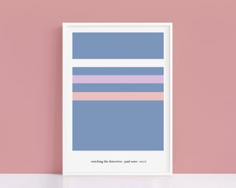 Watching the Detectives  minimalist colour palette print | A4 and A3 alternative movie poster | Polaroid Style
