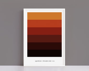 Oppenheimer minimalist colour palette print | A4 and A3 alternative movie poster | Polaroid Style
