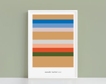 Ratatouille minimalist colour palette print | A4 and A3 alternative movie poster | Polaroid Style