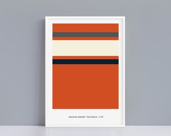 American Animals minimalist colour palette print | A4 and A3 alternative movie poster | Polaroid Style