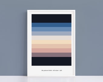 The Princess Bride minimalist colour palette print | A4 and A3 alternative movie poster | Polaroid Style