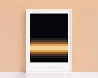 Before Sunset minimalist colour palette print | A4 and A3 alternative movie poster | Polaroid Style