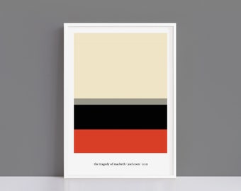 The Tragedy of Macbeth minimalist colour palette print | A4 and A3 alternative movie poster | Polaroid Style