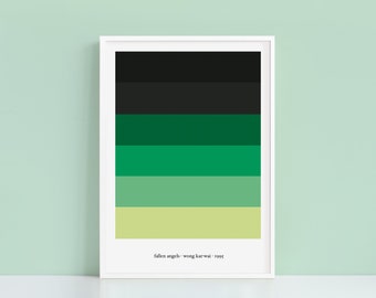 Fallen Angels minimalist colour palette print | A4 and A3 alternative movie poster | Polaroid Style | Polaroid Style