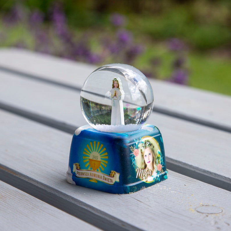 Personalized first communion gift snow globe Etsy