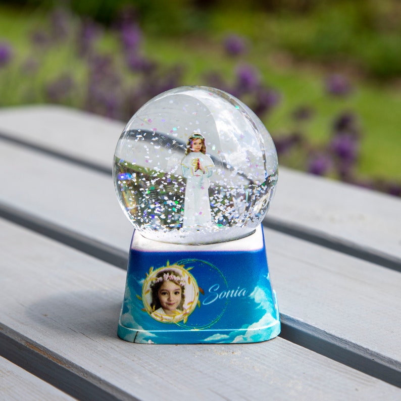 Personalized first communion gift snow globe Etsy