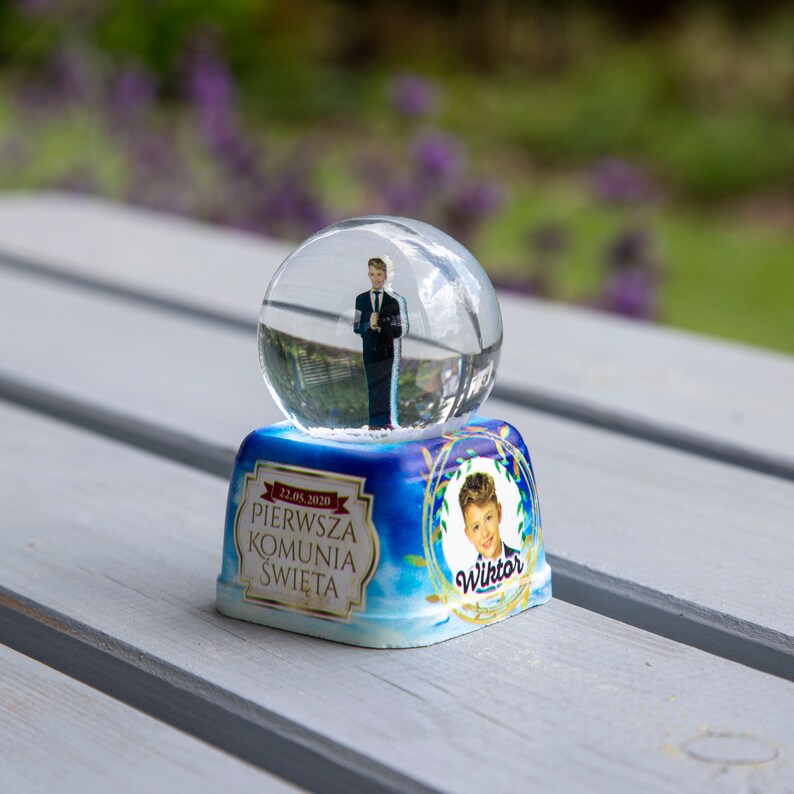 Personalized first communion gift snow globe Etsy