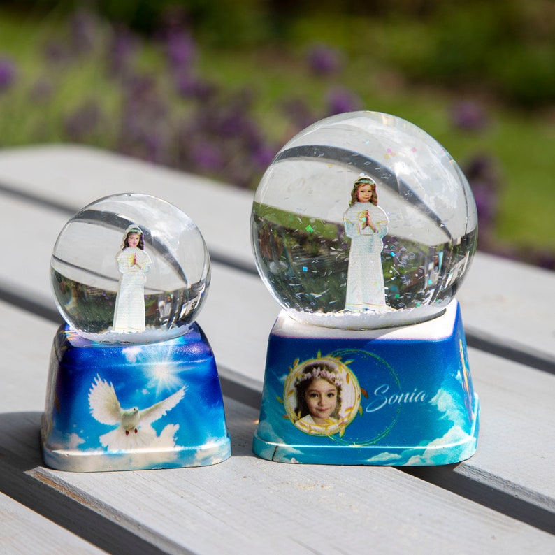Personalized first communion gift snow globe Etsy