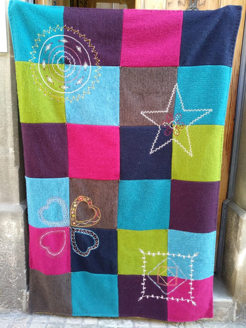 Embroidered Wool Blanket Kit Etsy