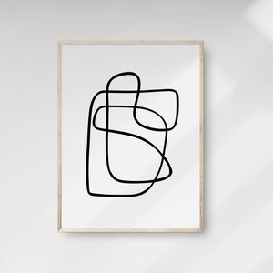 Abstract Line Art, Minimalist Line Drawing, One Line Wall Art, Modern Printable, Minimal Poster, Instant Download Art, Contemporary Artwork