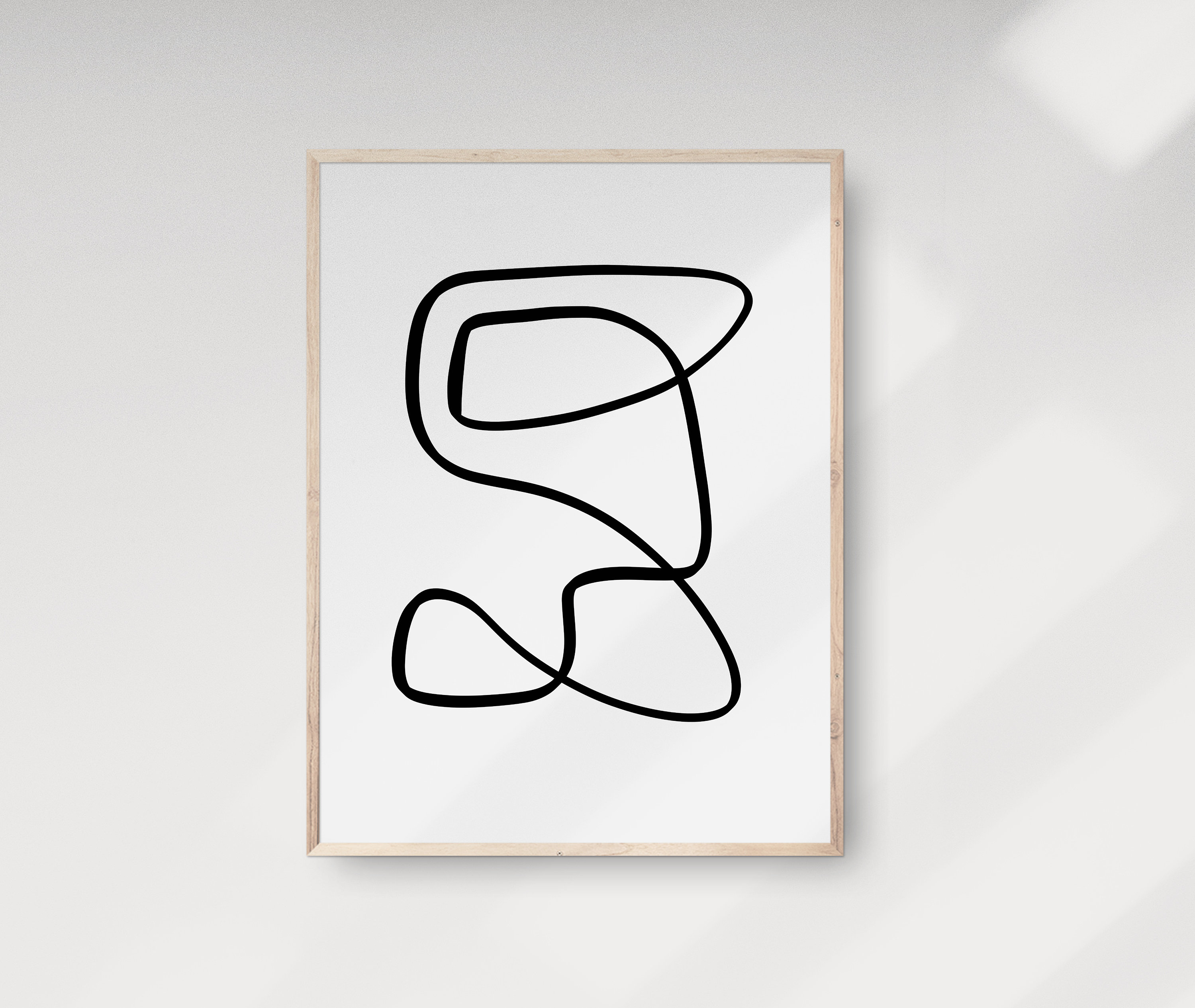 Abstract Scribble Line Art Drawing, Minimalist Modern Line Poster
