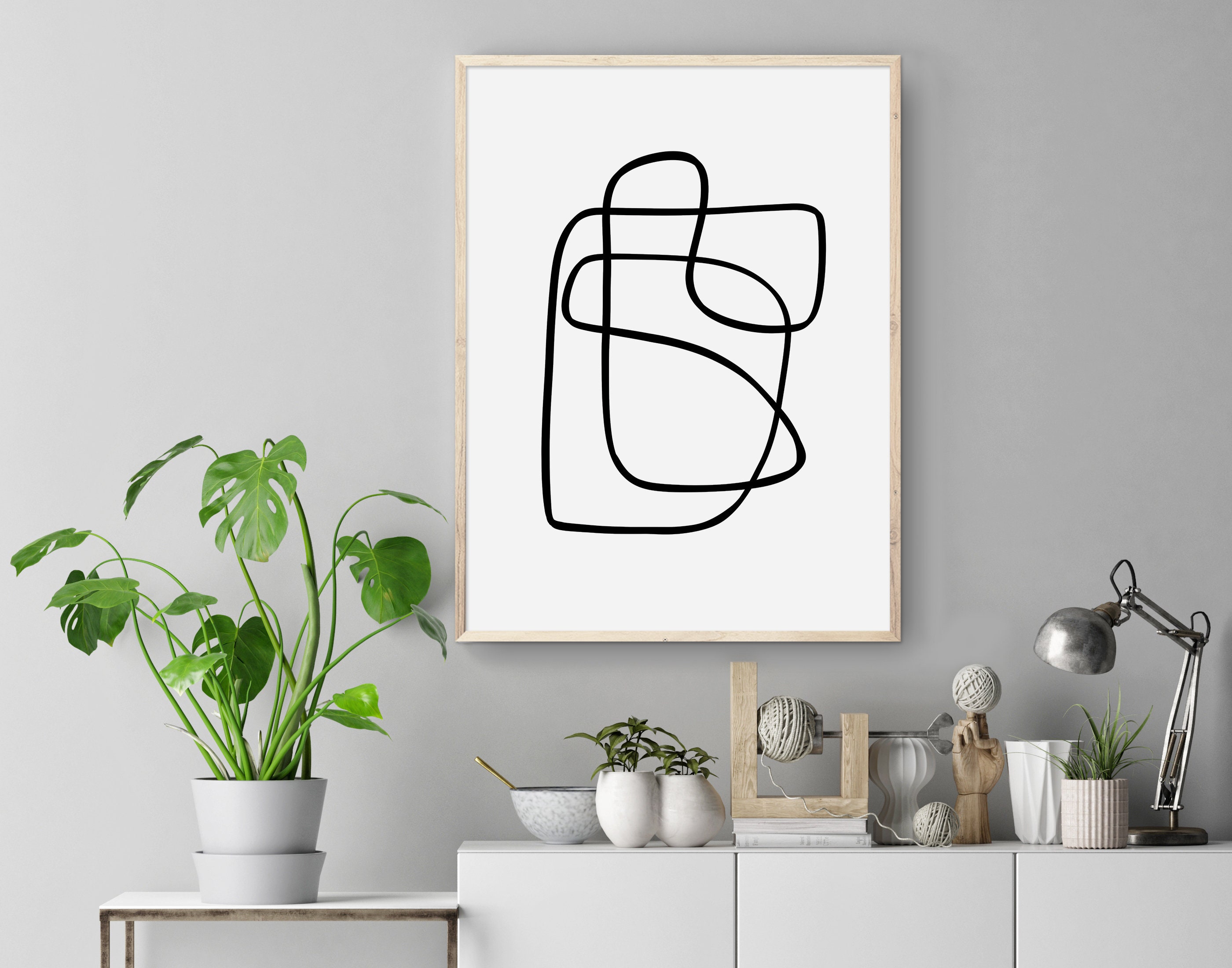 Abstract Line Art Minimalist Line Drawing One Line Wall Art | Etsy