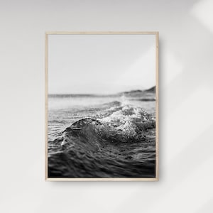 Ocean Waves Fotografie, Meer Druck, Strand Wandkunst, Küsten Poster, Makro Foto, schwarz und weiß Fotografie, Minimalist Neutral Kunstdruck