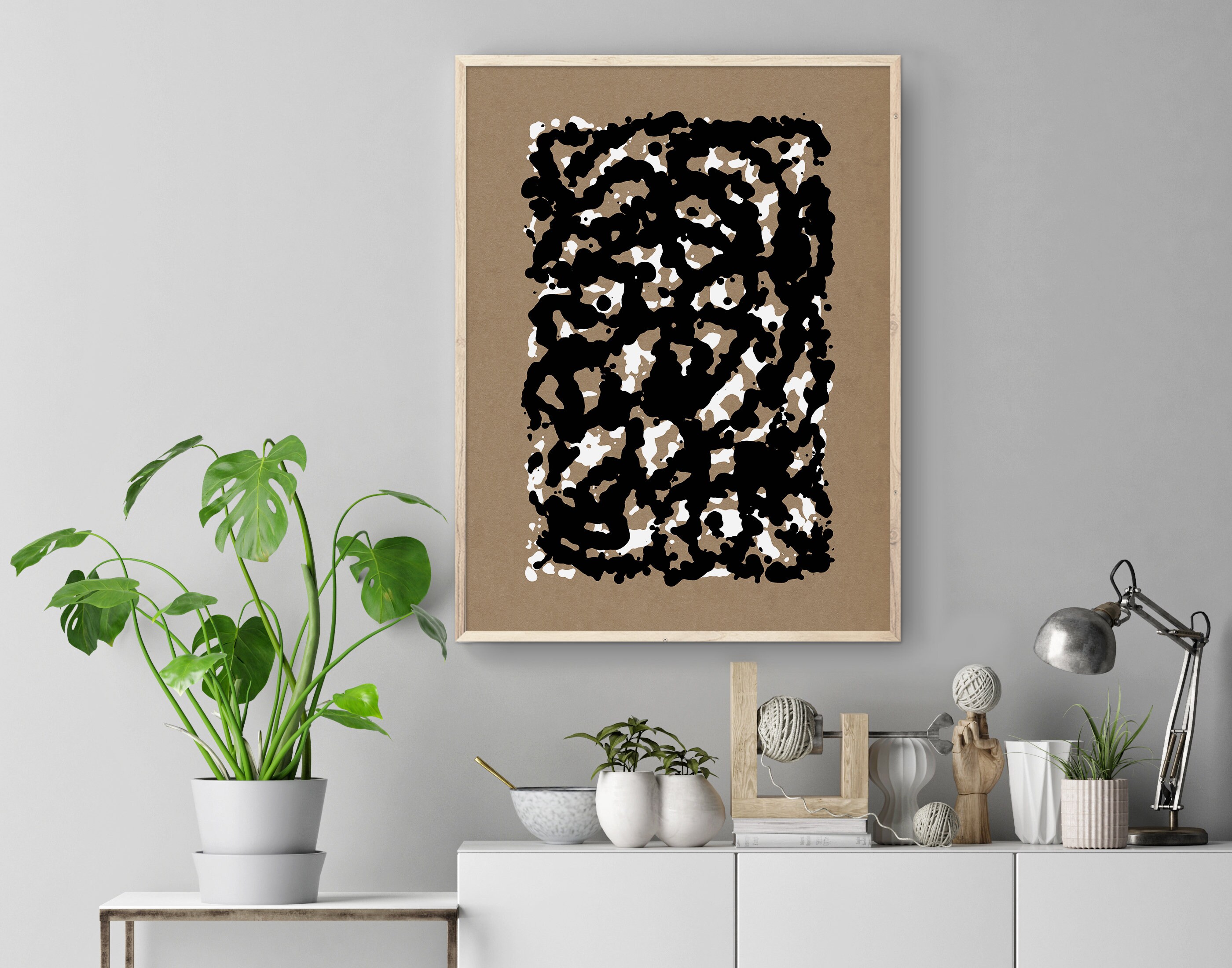 Abstract Paint Splatter Wall Art, Modern Print, Brush Strokes Art ...