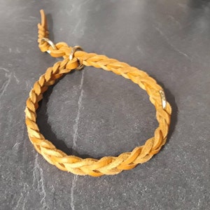 Pull stop collar made of fat leather braided leather collar personalized