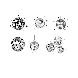 Ensemble de boules disco - Ensemble de boules disco SVG - Téléchargement de fichiers SVG - Fichier de plottage - Plotter Cricut - Années 70 - Fichier de plottage