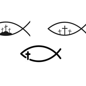 Christlicher Fisch Bundle PNG SVG Datei - Download Datei Plotterdatei - svg png Datei - Geschenkidee - Kirche  Religiöses Fischsymbol Gott