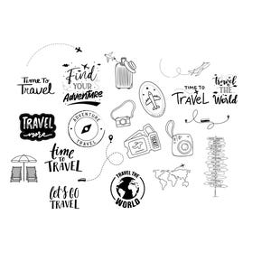 Paquete de viaje Archivo PNG SVG - Descargar archivo de trazador - Archivo de trazador - Avión de vacaciones Avión de vacaciones Trotamundos