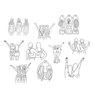 Pacchetto Migliori Amici - Scarica File SVG - Plotter - Plotter - Cricut - Migliori Amici Fidanzate Migliori Amiche - Amore Famiglia