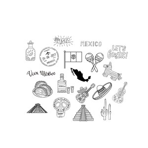 Pacchetto Messico Messico PNG SVG File - Scarica file plotter - File plotter - Chichén Itzá Cibo messicano Fiesta Tacos Tequila