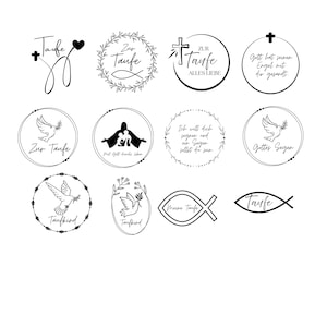 Dooppakket PNG SVG-bestand - Download plotterbestand - Kerkvis Bijbelkruis Christen - Cricut - Duitse Bijbelverzen