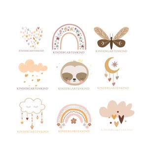 Pacchetto Boho per bambini dell'asilo - File PNG SVG - Scarica file plotter - File plotter - Scuola materna e prescolare