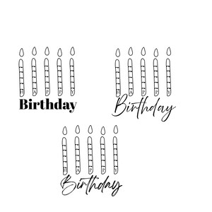 Pacchetto di candele di buon compleanno PNG SVG File - Scarica file plotter - File plotter - Candele di compleanno Festa di compleanno Candele di compleanno
