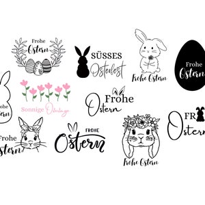 Pacchetto pasquale con detti tedeschi - download file SVG - plotter - plotter - Cricut - Uovo di Pasqua Coniglietto di Pasqua Pasqua