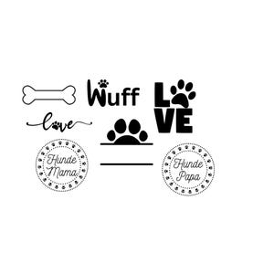 Hunde Dog SVG Bundle -  SVG Download Datei - Love Pfote Paw Hunde Mama Hunde Papa Hund Knochen - Plotter File
