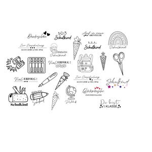 School enrollment bundle PNG SVG file - Download plotter file - Plotter File - School - German sayings school start school start learning