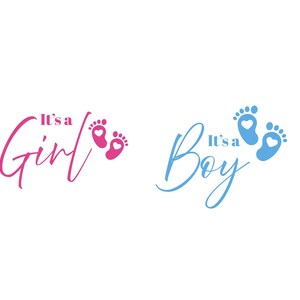 女の子です / 男の子です バンドル PNG SVG ファイル - プロッター ファイルをダウンロード - プロッター ファイル - 男の子です 女の子です - 家族の愛のベビーシャワー