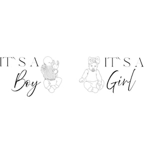È una ragazza / È un ragazzo Bundle File PNG SVG - Scarica file plotter - File plotter - È un ragazzo, è una ragazza - Baby shower per famiglie