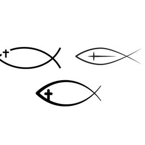Christlicher Fisch Bundle PNG SVG Datei - Download Datei Plotterdatei - svg png Datei - Geschenkidee - Kirche  Religiöses Fischsymbol Gott