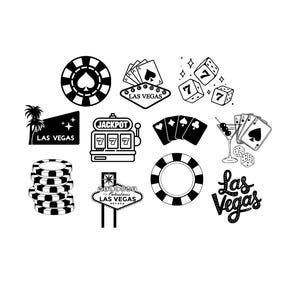 File PNG SVG del pacchetto Las Vegas - Scarica il file del plotter - File PNG svg - USA Poker Strip Nevada Las Vegas Sign Jackpot Black Jack Roulette