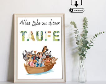 Money Gift Christening Gift - Godchild - Instant PDF Download A4 for Printing - Christening - Christening Gift for Girls and Boys